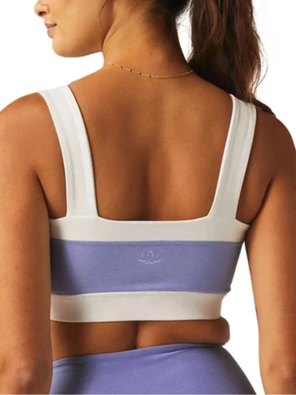 Beyond Yoga Spacedye Horizon Colorblock Bra Periwinkle White Workout Gym-Small